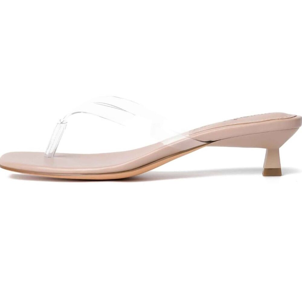Women's Kitten Heel Sandals Backless Slippers Stiletto Heel Pinch toe Slides - Picture 4 of 6